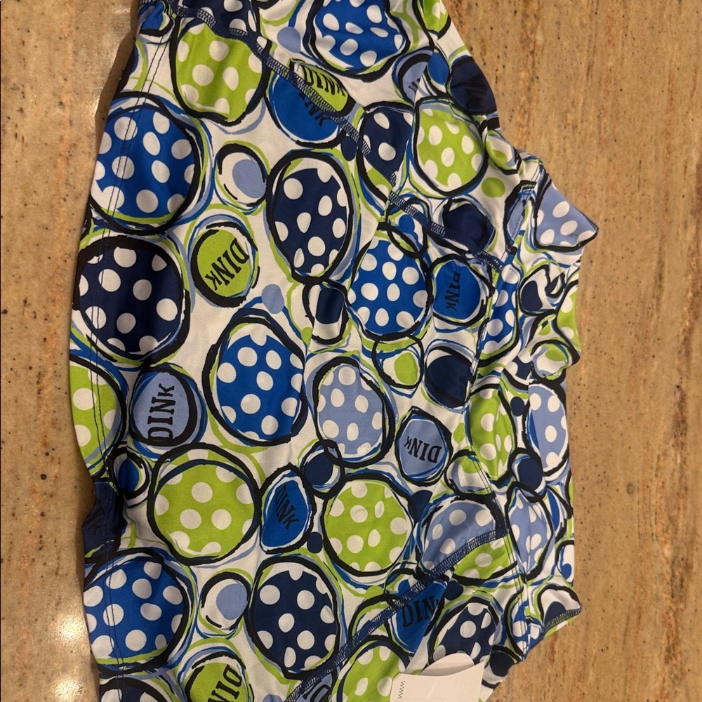 Pickleball Bella Women’s Polka Dot Skort  - Blue and Green Size Small